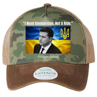 I Need Ammunition Not A Ride Volodymyr Zelensky Support Ukraine Legacy Tie Dye Trucker Hat