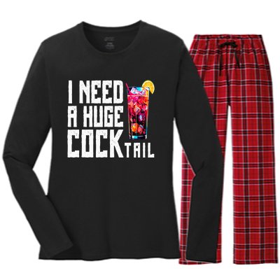 I Need A Huge Cocktail Women's Long Sleeve Flannel Pajama Set 