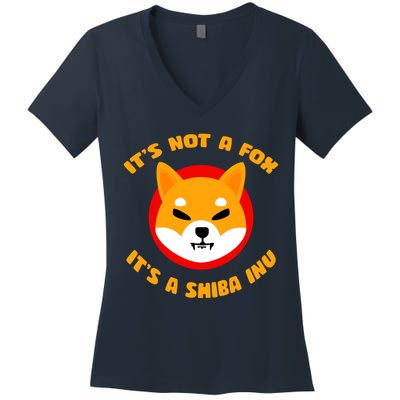 It's Not A Fox It's A Shiba Inu Women's V-Neck T-Shirt