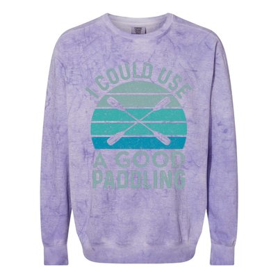 I Need A Good Paddling Funny Kayak Kayaking Colorblast Crewneck Sweatshirt