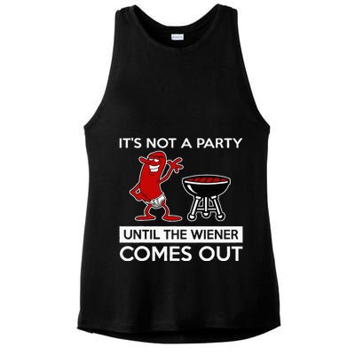 It's Not A Party Until The Wiener Comes Out Ladies PosiCharge Tri-Blend Wicking Tank