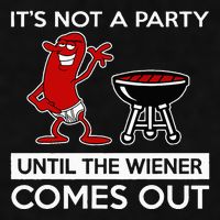 It's Not A Party Until The Wiener Comes Out Ladies PosiCharge Tri-Blend Wicking Tank