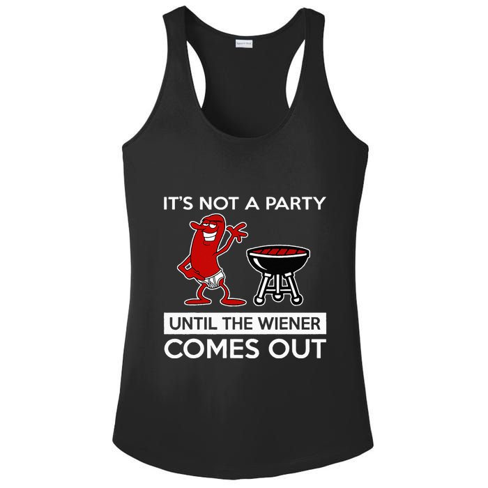 It's Not A Party Until The Wiener Comes Out Ladies PosiCharge Competitor Racerback Tank