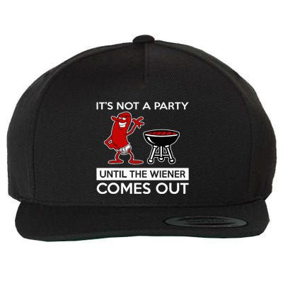 It's Not A Party Until The Wiener Comes Out Wool Snapback Cap