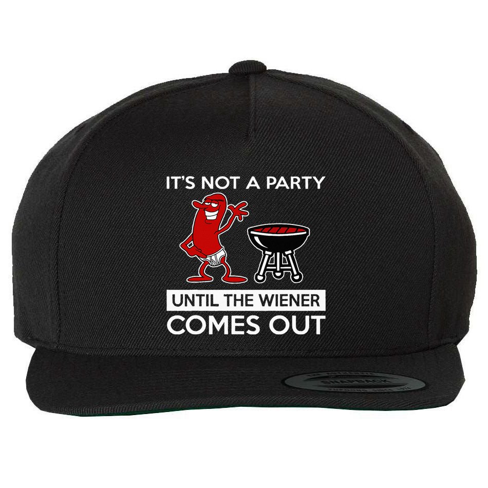It's Not A Party Until The Wiener Comes Out Wool Snapback Cap
