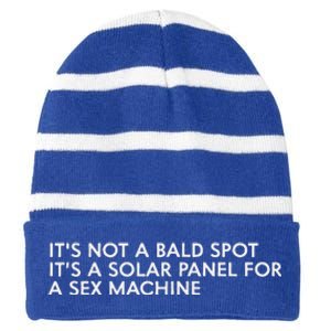 ItS Not A Bald Spot ItS A Solar Panel A Sex Machine Striped Beanie with Solid Band