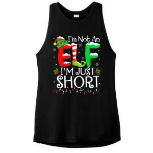 IM Not An Elf IM Just Short Funny Christmas Family Pajamas Ladies PosiCharge Tri-Blend Wicking Tank