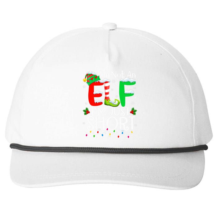 IM Not An Elf IM Just Short Funny Christmas Family Pajamas Snapback Five-Panel Rope Hat