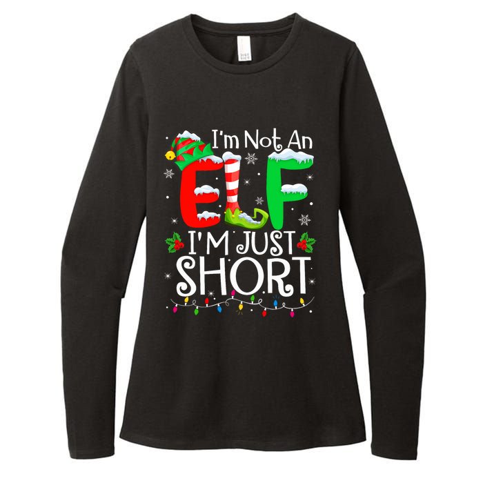 IM Not An Elf IM Just Short Funny Christmas Family Pajamas Womens CVC Long Sleeve Shirt