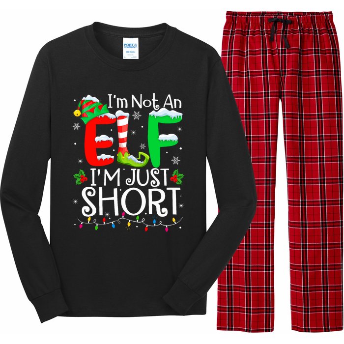 IM Not An Elf IM Just Short Funny Christmas Family Pajamas Long Sleeve Pajama Set