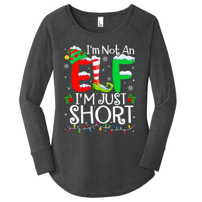 IM Not An Elf IM Just Short Funny Christmas Family Pajamas Women's Perfect Tri Tunic Long Sleeve Shirt