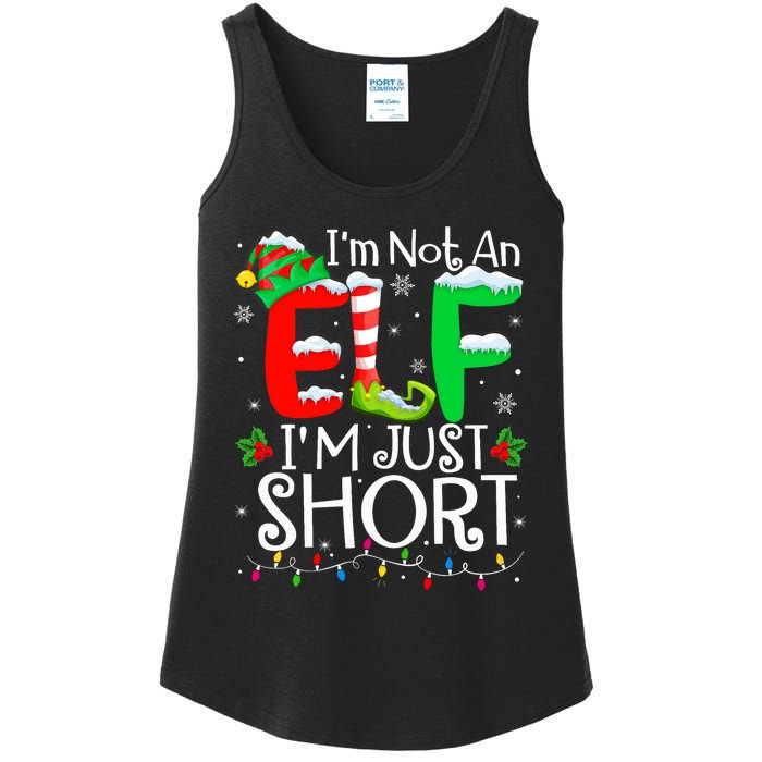 IM Not An Elf IM Just Short Funny Christmas Family Pajamas Ladies Essential Tank