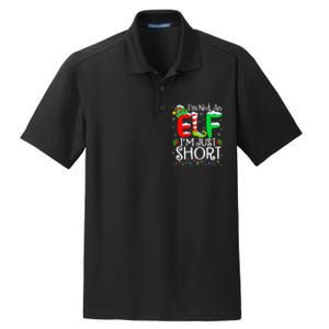 IM Not An Elf IM Just Short Funny Christmas Family Pajamas Dry Zone Grid Polo