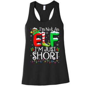 IM Not An Elf IM Just Short Funny Christmas Family Pajamas Women's Racerback Tank