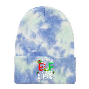 IM Not An Elf IM Just Short Funny Christmas Family Pajamas Tie Dye 12in Knit Beanie