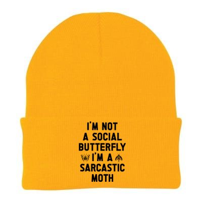 IM Not A Social Butterfly IM A Sarcastic Moth Funny Saying Knit Cap Winter Beanie