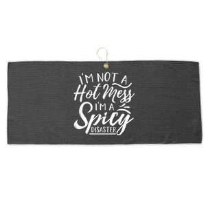 I'm Not A Hot Mess I'm A Spicy Disaster Funny Mom Dad Gift Large Microfiber Waffle Golf Towel