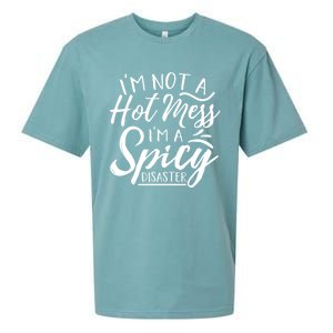 I'm Not A Hot Mess I'm A Spicy Disaster Funny Mom Dad Gift Sueded Cloud Jersey T-Shirt