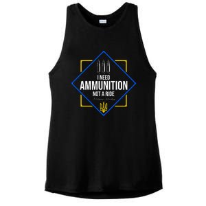 I Need Ammunition Not A Ride Ukraine President Volodymyr Zelenskyy Trident Ladies PosiCharge Tri-Blend Wicking Tank