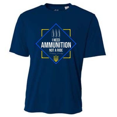 I Need Ammunition Not A Ride Ukraine President Volodymyr Zelenskyy Trident Cooling Performance Crew T-Shirt