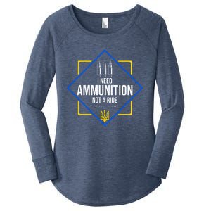 I Need Ammunition Not A Ride Ukraine President Volodymyr Zelenskyy Trident Women's Perfect Tri Tunic Long Sleeve Shirt