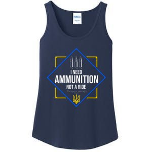 I Need Ammunition Not A Ride Ukraine President Volodymyr Zelenskyy Trident Ladies Essential Tank