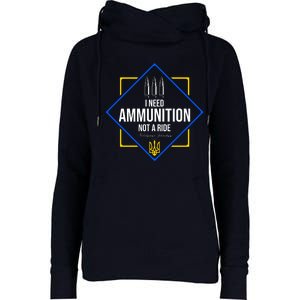 I Need Ammunition Not A Ride Ukraine President Volodymyr Zelenskyy Trident Womens Funnel Neck Pullover Hood