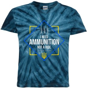 I Need Ammunition Not A Ride Ukraine President Volodymyr Zelenskyy Trident Kids Tie-Dye T-Shirt