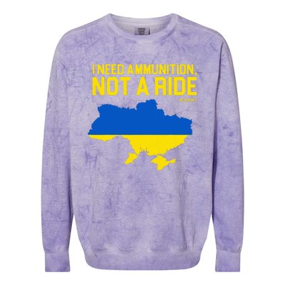 I Need Ammunition Not A Ride Ukrainian President Zelensky Colorblast Crewneck Sweatshirt