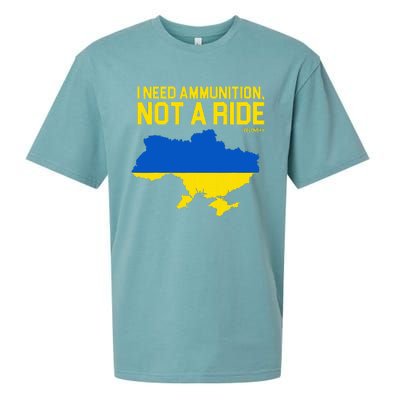 I Need Ammunition Not A Ride Ukrainian President Zelensky Sueded Cloud Jersey T-Shirt