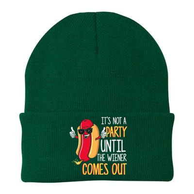 ItS Not A Party Until The Wiener Comes Out Funny Hot Dog Knit Cap Winter Beanie