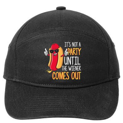 ItS Not A Party Until The Wiener Comes Out Funny Hot Dog 7-Panel Snapback Hat