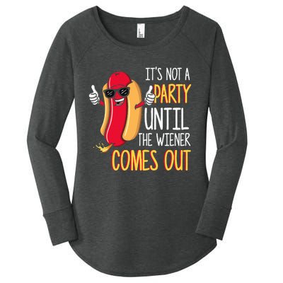 ItS Not A Party Until The Wiener Comes Out Funny Hot Dog Women's Perfect Tri Tunic Long Sleeve Shirt