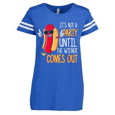 ItS Not A Party Until The Wiener Comes Out Funny Hot Dog Enza Ladies Jersey Football T-Shirt