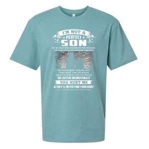 I'm Not A Perfect Son But My Crazy Mom Loves Me Gift Sueded Cloud Jersey T-Shirt