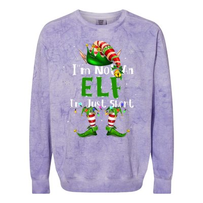 Im Not An Elf Family Christmas Pjs Matching Colorblast Crewneck Sweatshirt