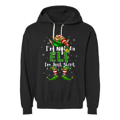 Im Not An Elf Family Christmas Pjs Matching Garment-Dyed Fleece Hoodie