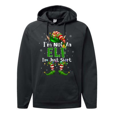 Im Not An Elf Family Christmas Pjs Matching Performance Fleece Hoodie