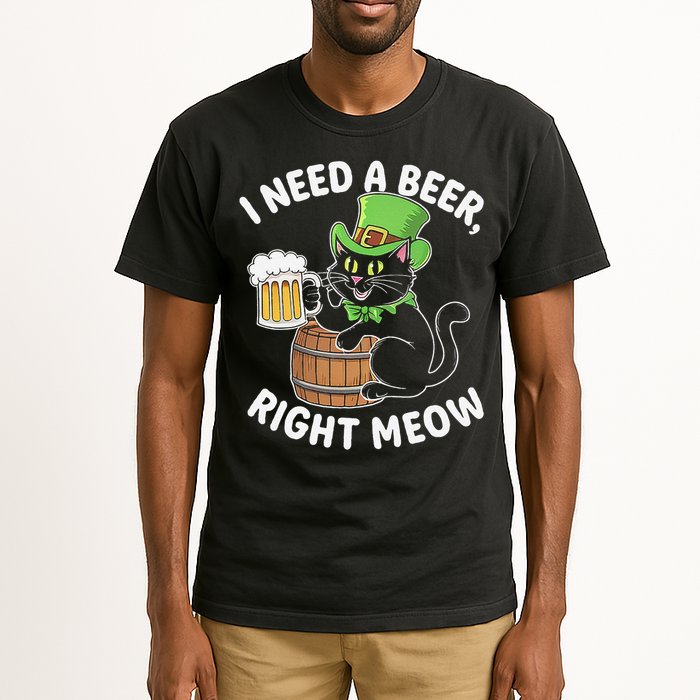 I Need a Beer Right Meow Funny Cat Drink beer St Patricks Tall T-Shirt