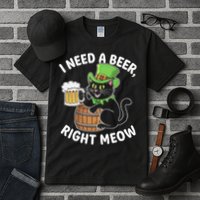 I Need a Beer Right Meow Funny Cat Drink beer St Patricks Tall T-Shirt