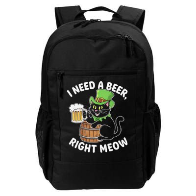 I Need a Beer Right Meow Funny Cat Drink beer St Patricks Backpack