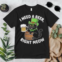 I Need a Beer Right Meow Funny Cat Drink beer St Patricks Premium T-Shirt