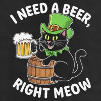 I Need a Beer Right Meow Funny Cat Drink beer St Patricks 25L Jumbo Tote