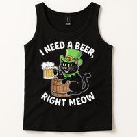 I Need a Beer Right Meow Funny Cat Drink beer St Patricks Tank Top