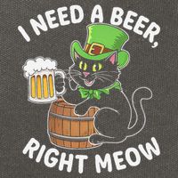 I Need a Beer Right Meow Funny Cat Drink beer St Patricks Cotton Canvas Backpack