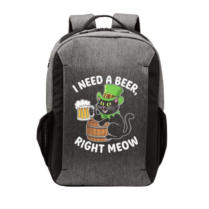 I Need a Beer Right Meow Funny Cat Drink beer St Patricks Vector Backpack
