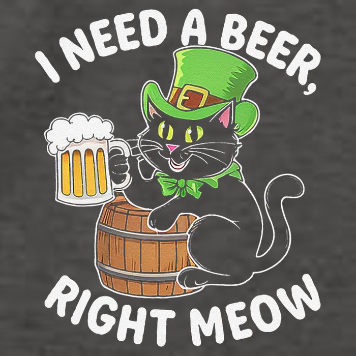 I Need a Beer Right Meow Funny Cat Drink beer St Patricks Vector Backpack