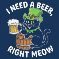 I Need a Beer Right Meow Funny Cat Drink beer St Patricks Infant Baby Jersey Bodysuit