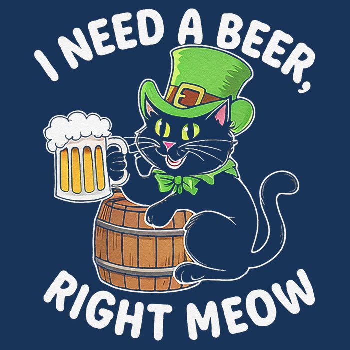 I Need a Beer Right Meow Funny Cat Drink beer St Patricks Infant Baby Jersey Bodysuit