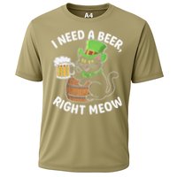 I Need a Beer Right Meow Funny Cat Drink beer St Patricks Performance Shirt